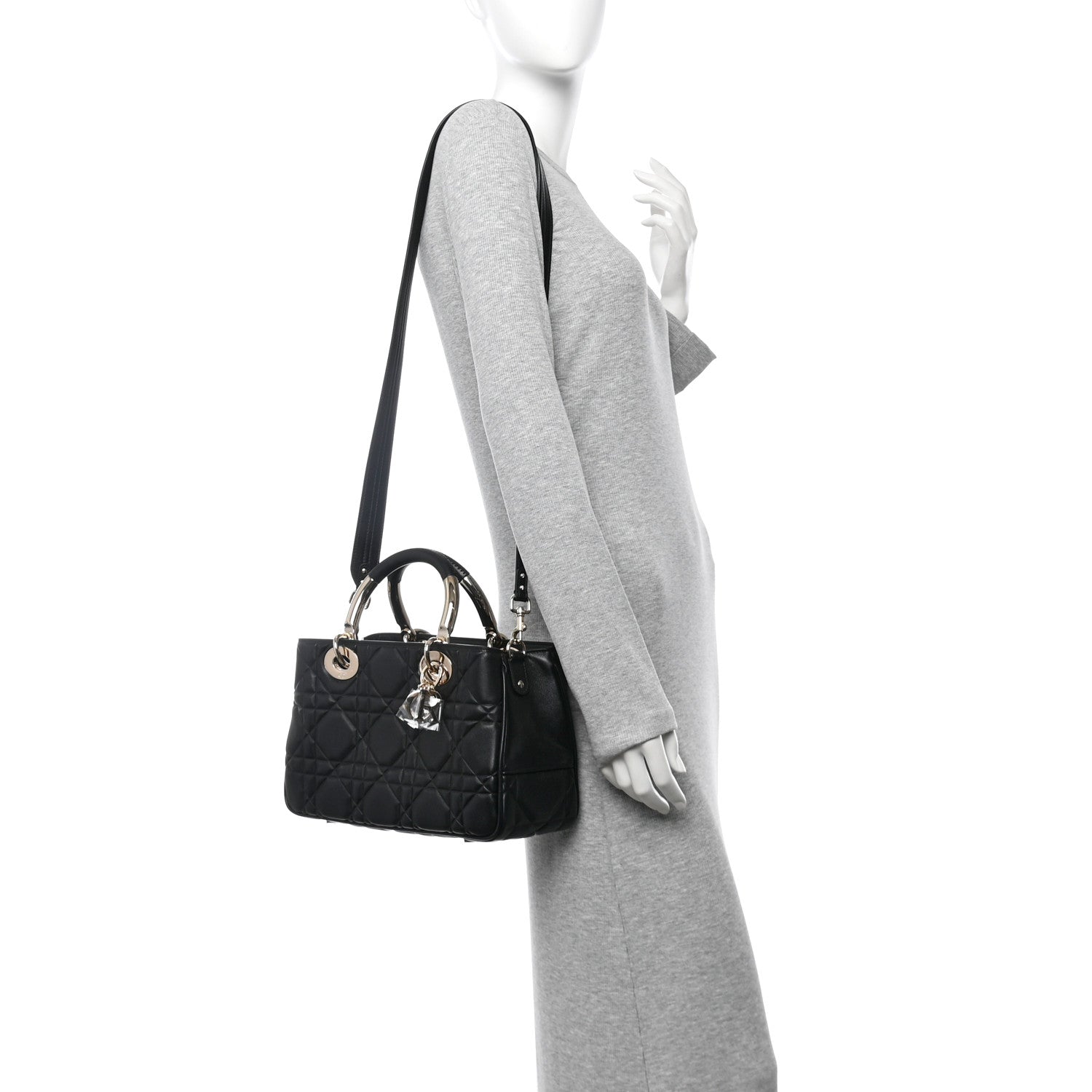 Christian Dior Calfskin Cannage Small The Lady 95.22 Black 2 of 11