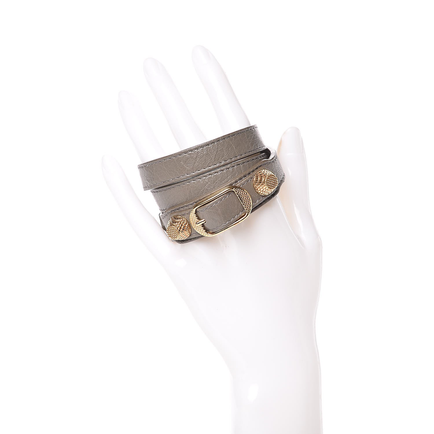 Balenciaga Agneau Giant Gold Triple Tour M Bracelet Beige Liege 2 of 7
