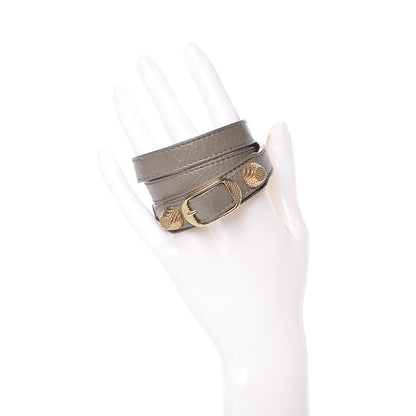 Balenciaga Agneau Giant Gold Triple Tour M Bracelet Beige Liege 2 of 7