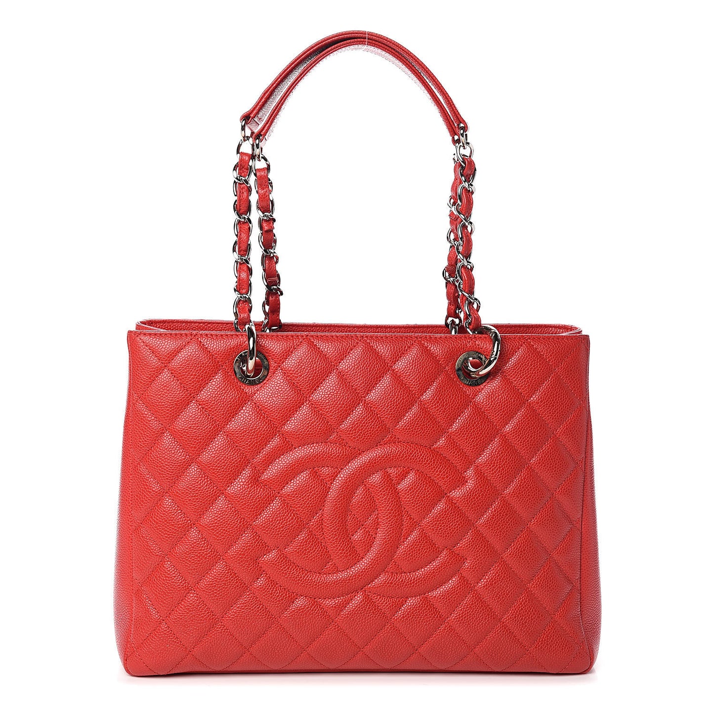 Caviar Quilted Grand Shopping Tote GST Red