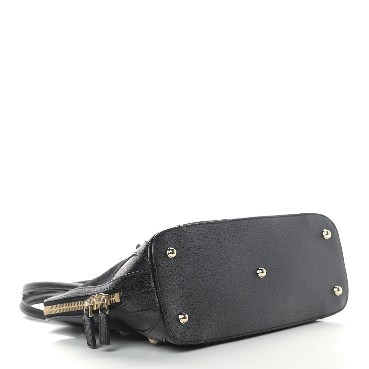Gucci Monogram Medium Horsebit Nail Dome Bag Black 3 of 11