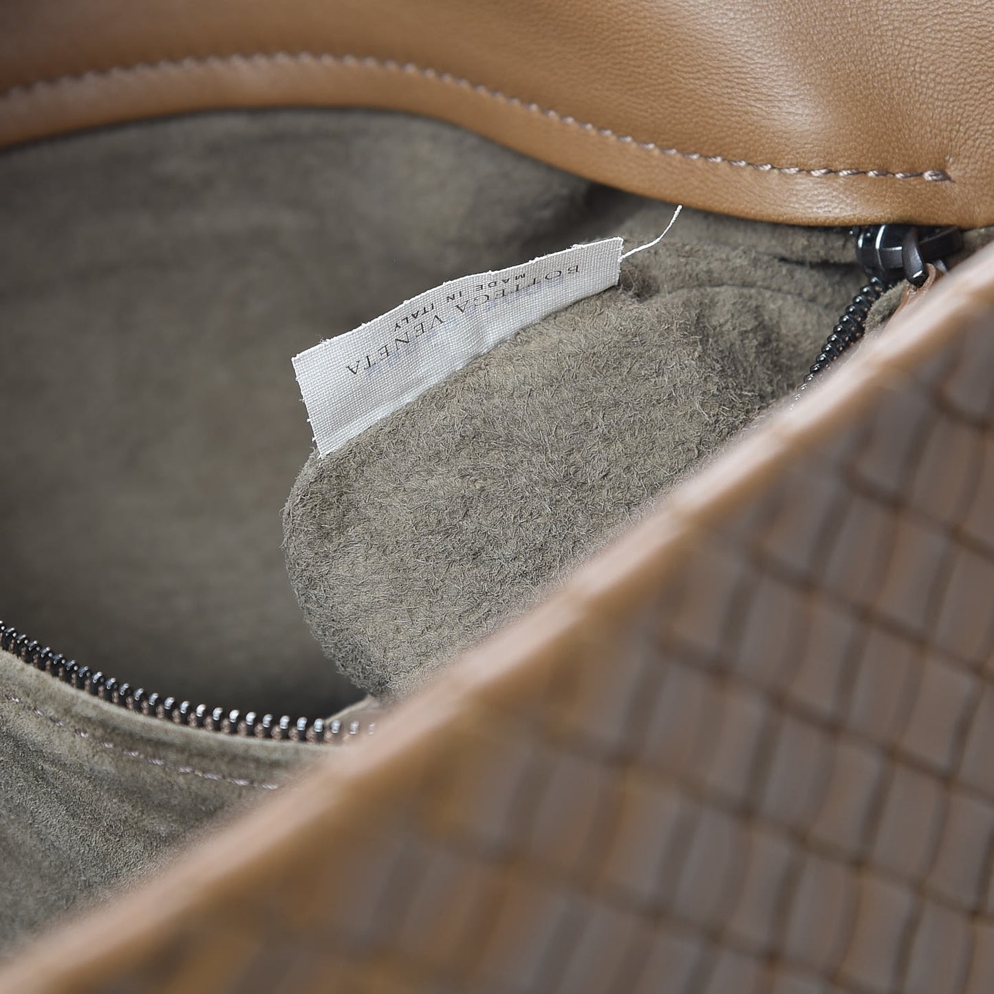 Nappa Intrecciato Messenger Bag Light Brown