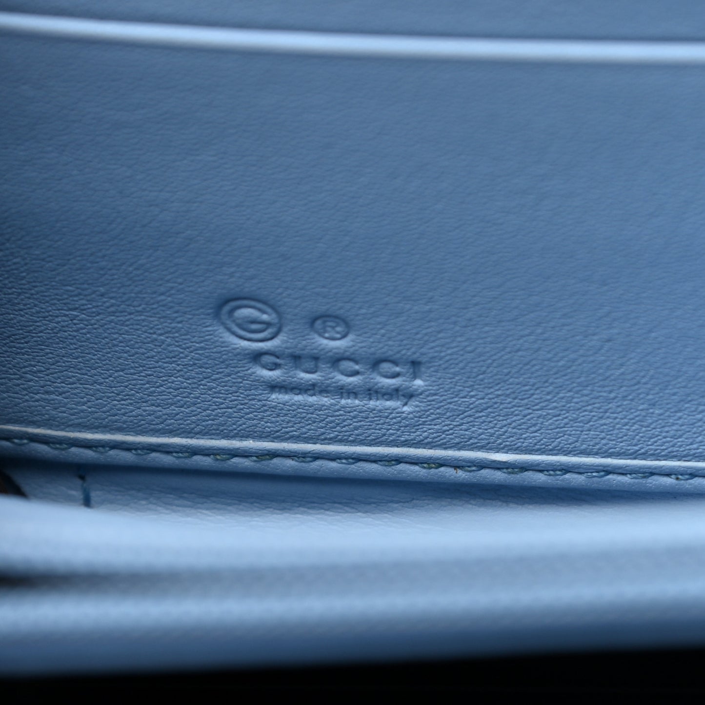 Microguccissima Zip Around Wallet Mineral Blue