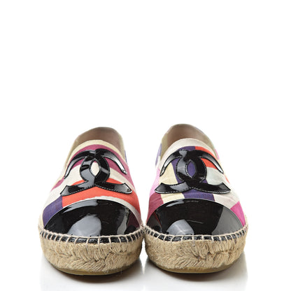 Chanel Crepe Patent CC Espadrilles 37 Multicolor Black 2 of 9