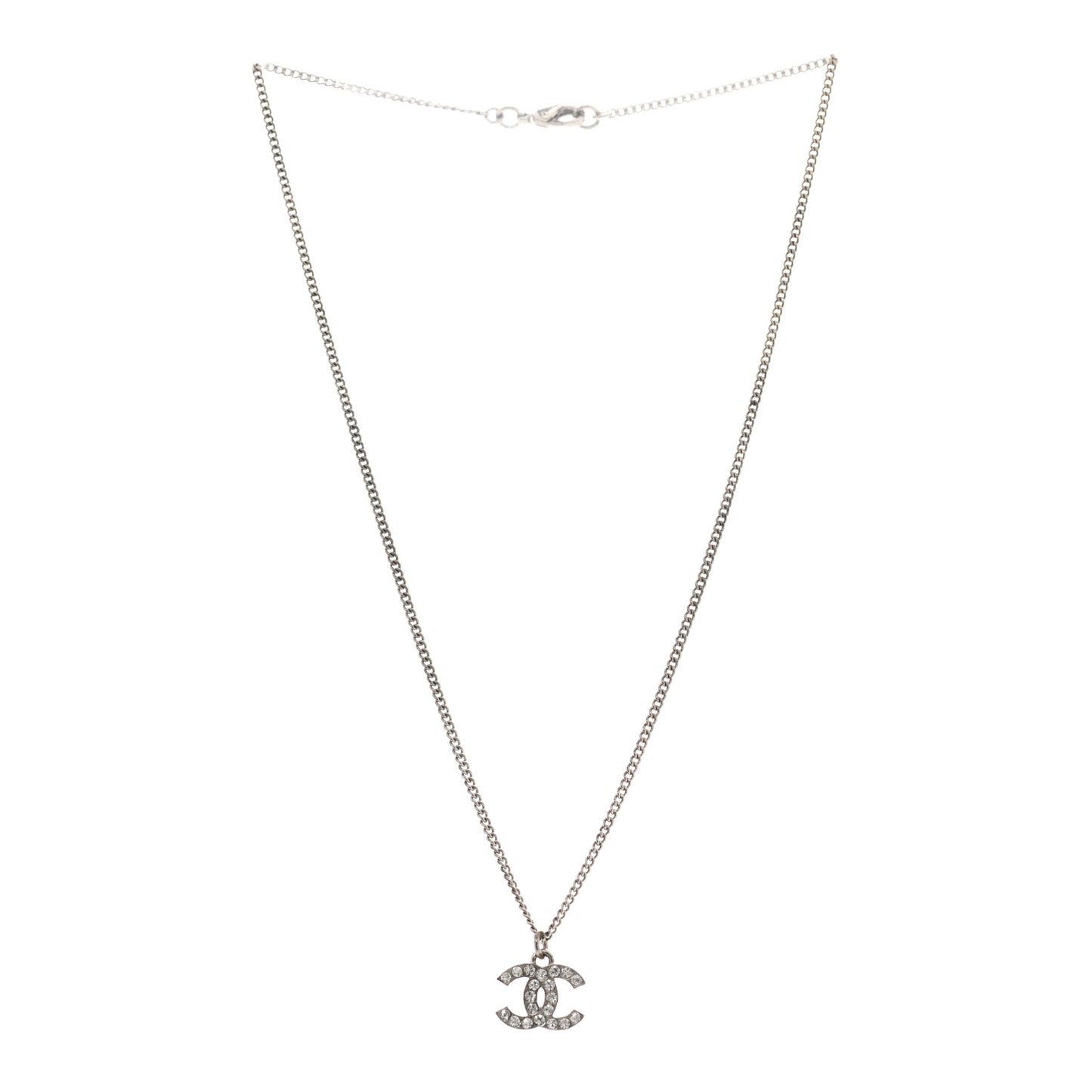 Crystal Timeless CC Necklace Silver