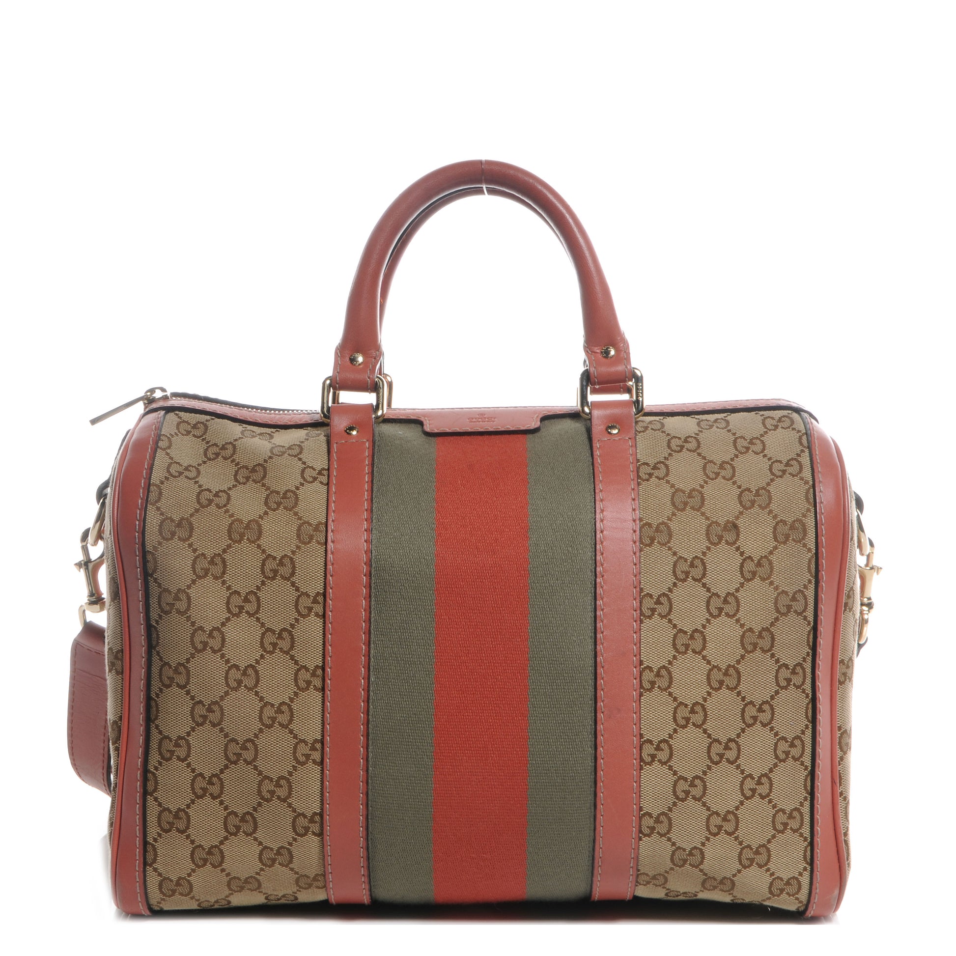 Gucci Monogram Vintage Web Medium Boston 1 of 8