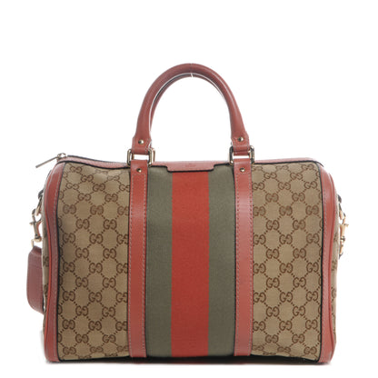 Gucci Monogram Vintage Web Medium Boston 1 of 8