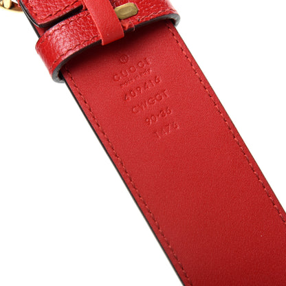 Gucci Textured Calfskin Flower Embroidered Double G 40mm Belt 90 36 Hibiscus Red 5 of 6