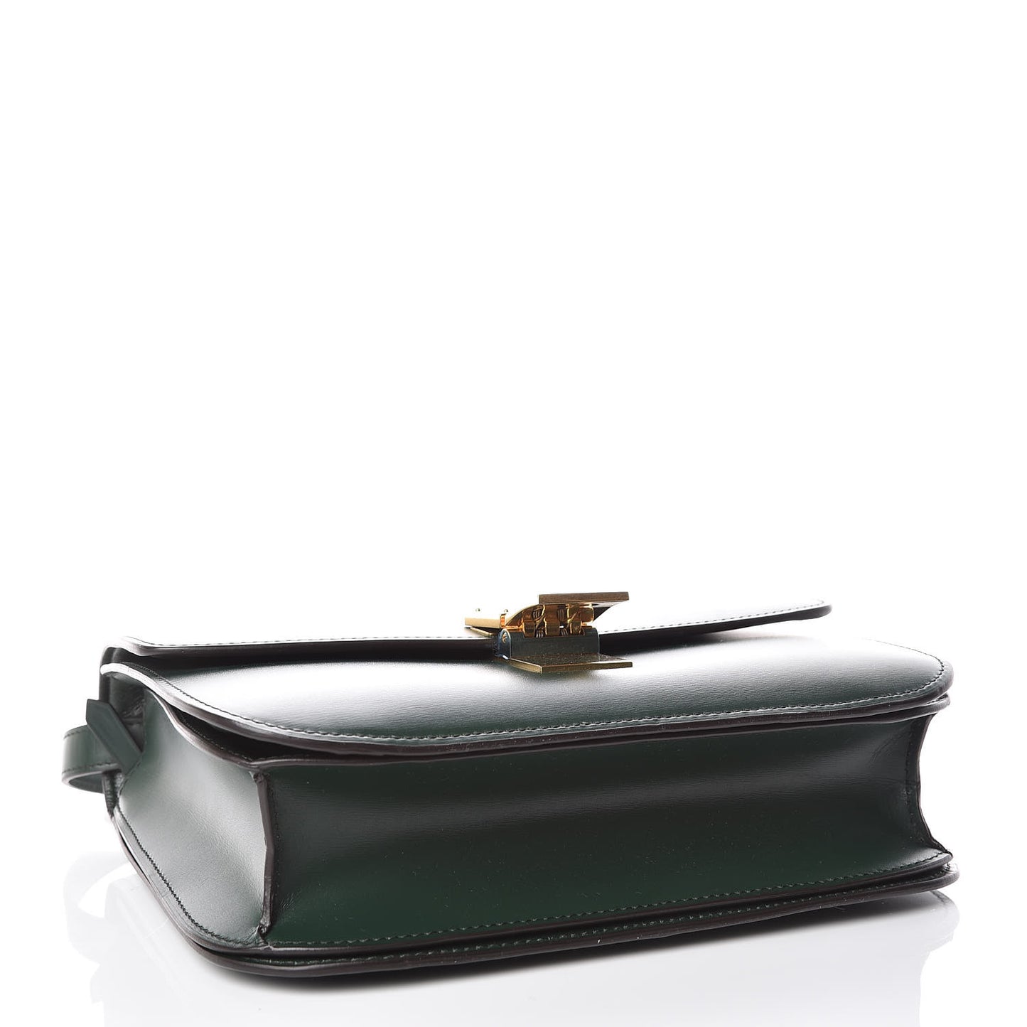 Box Calfskin Medium Classic Box Flap Bag Dark Green