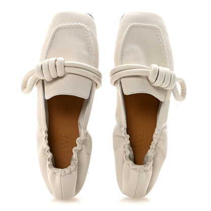 Loewe Lambskin Flamenco Knot Ballerina Flats 36 Soft White 2 of 9