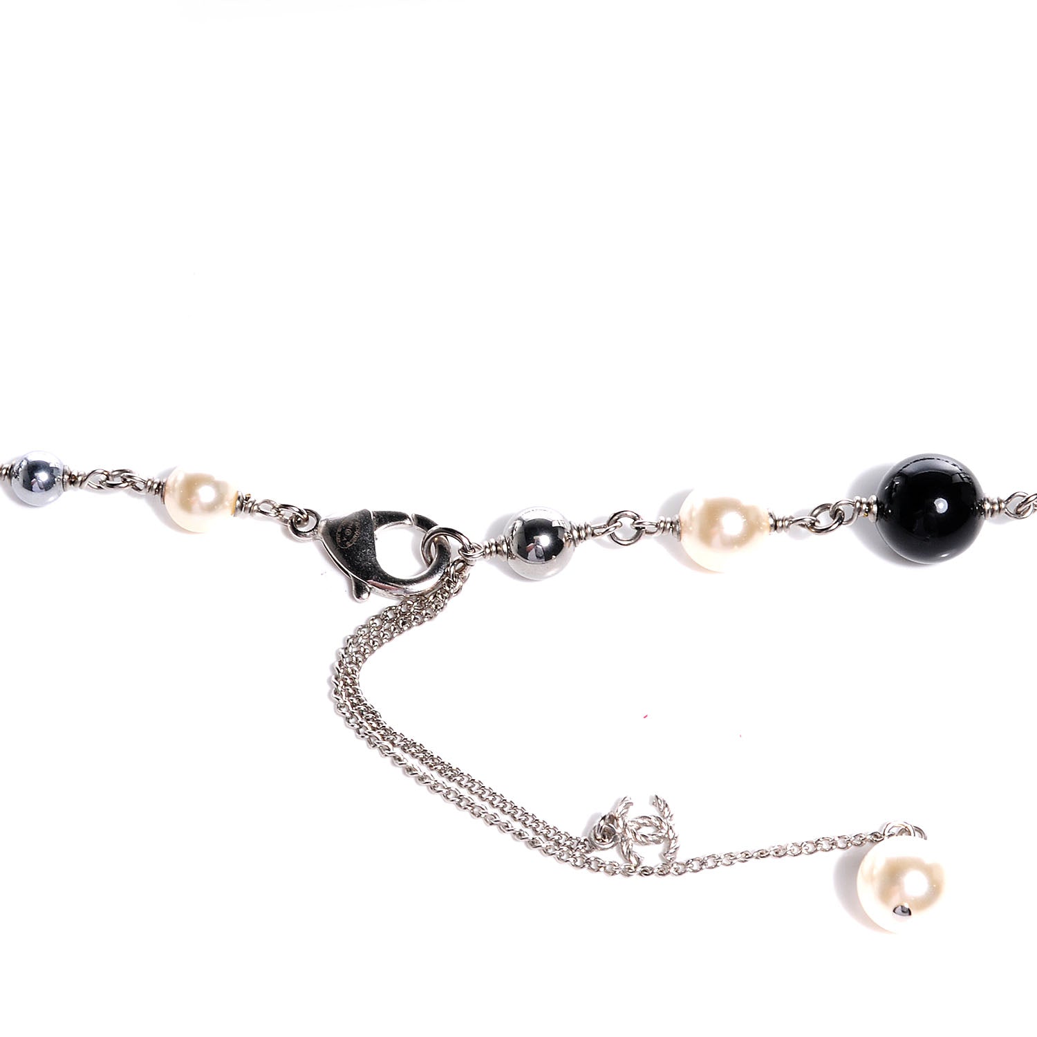 Chanel Pearl Beaded CC Long Necklace Black 5 of 6