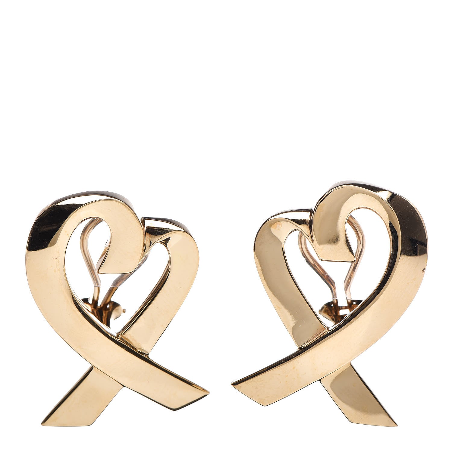 Tiffany 18K Yellow Gold Large Paloma Picasso Loving Heart Earrings 1 of 4