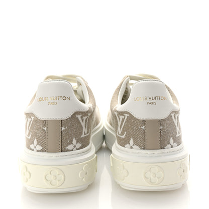 Louis Vuitton Denim Monogram Time Out Sneakers 36 Beige 6 of 11
