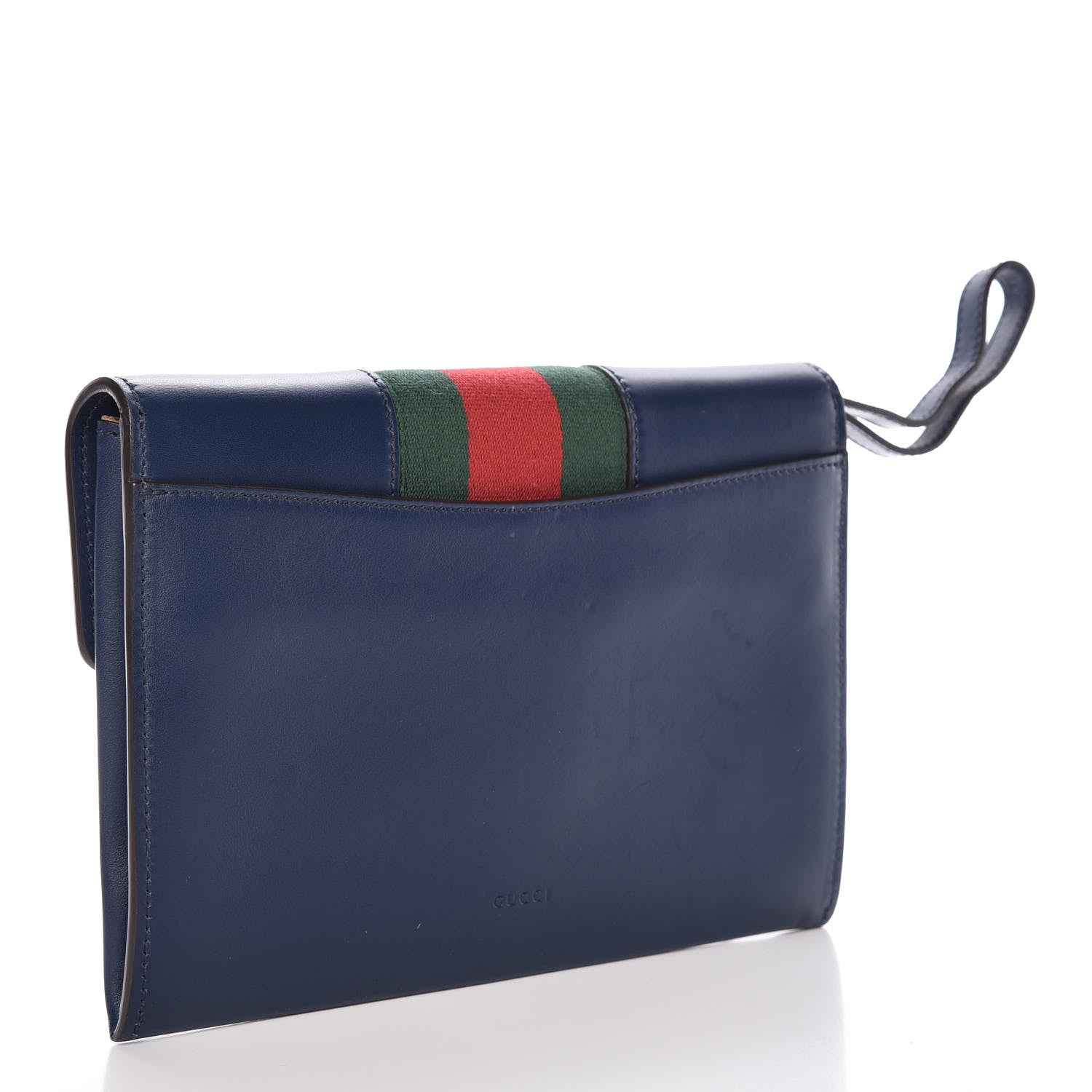 Gucci Calfskin Small Sylvie Wristlet Clutch Blue Agata 3 of 10