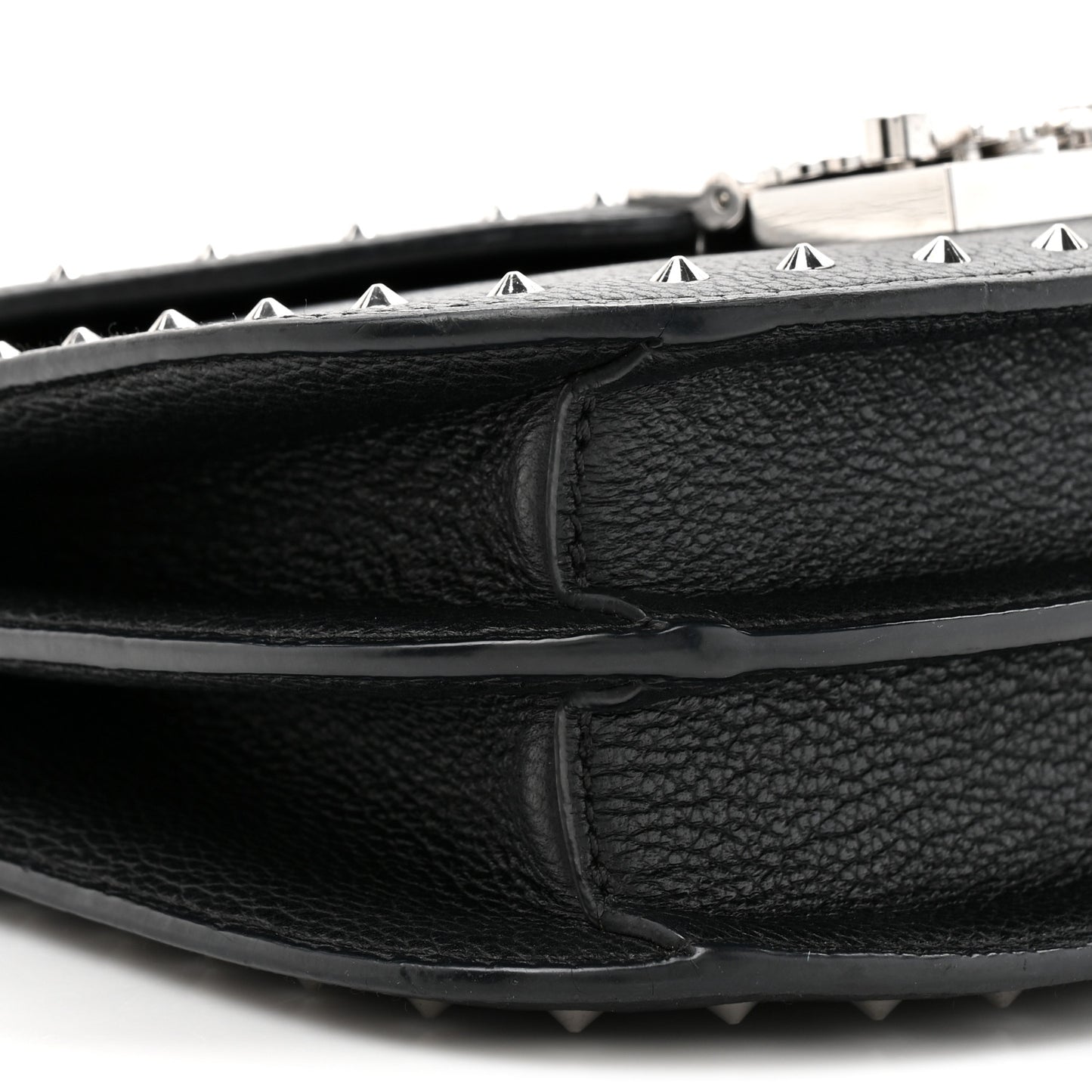Calfskin Patricia Studded Crossbody Bag Black