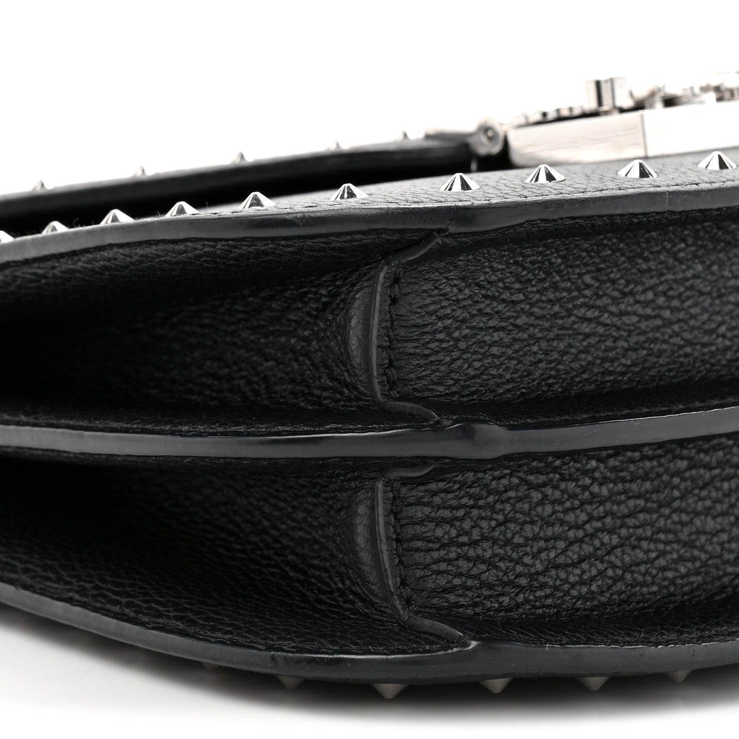 MCM Calfskin Patricia Studded Crossbody Bag Black 9 of 11