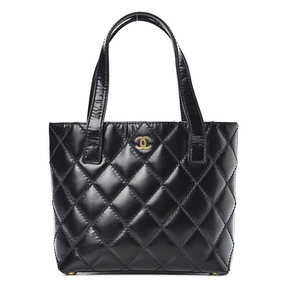 Chanel Calfskin Quilted Small Surpique Stitch Tote Black 1 of 19