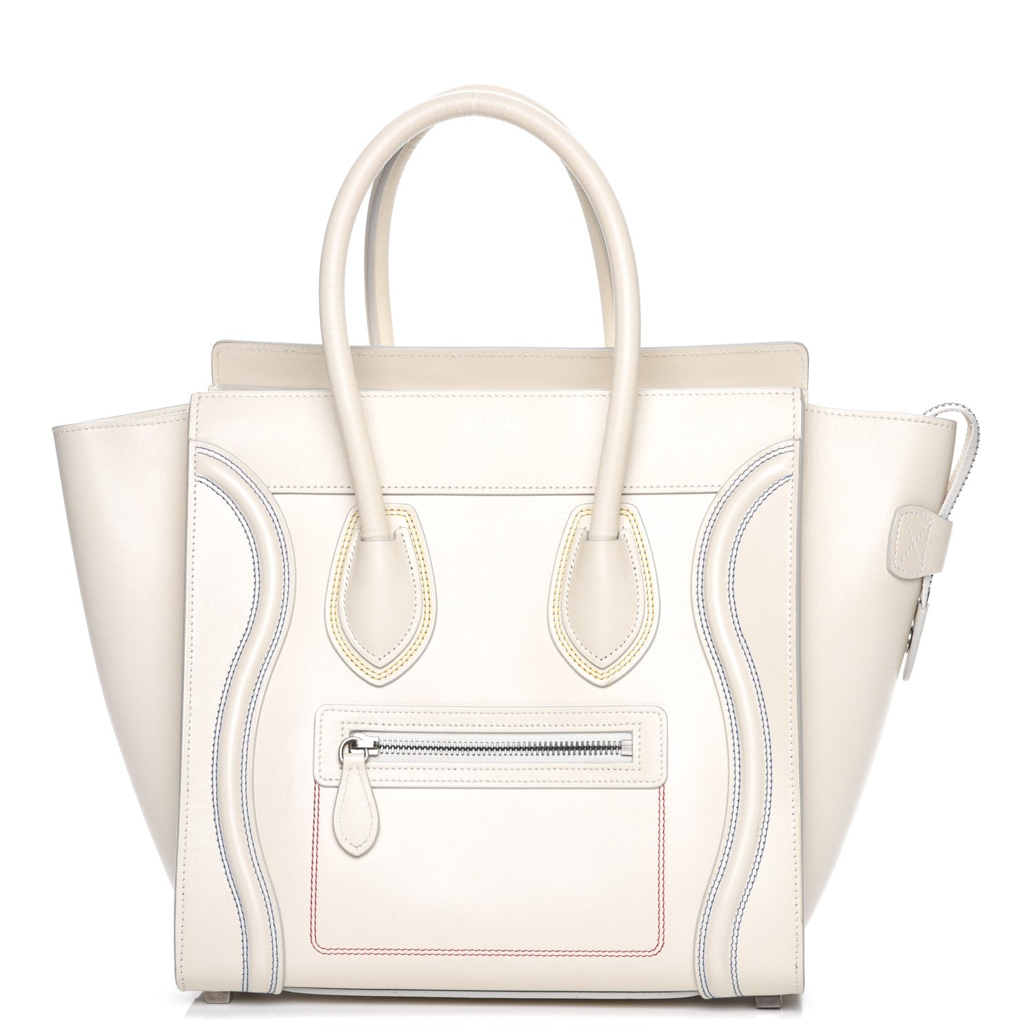 Celine Smooth Calfskin Multicolor Double Stitching Micro Luggage White 1 of 9