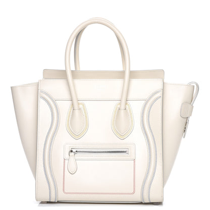Celine Smooth Calfskin Multicolor Double Stitching Micro Luggage White 1 of 9