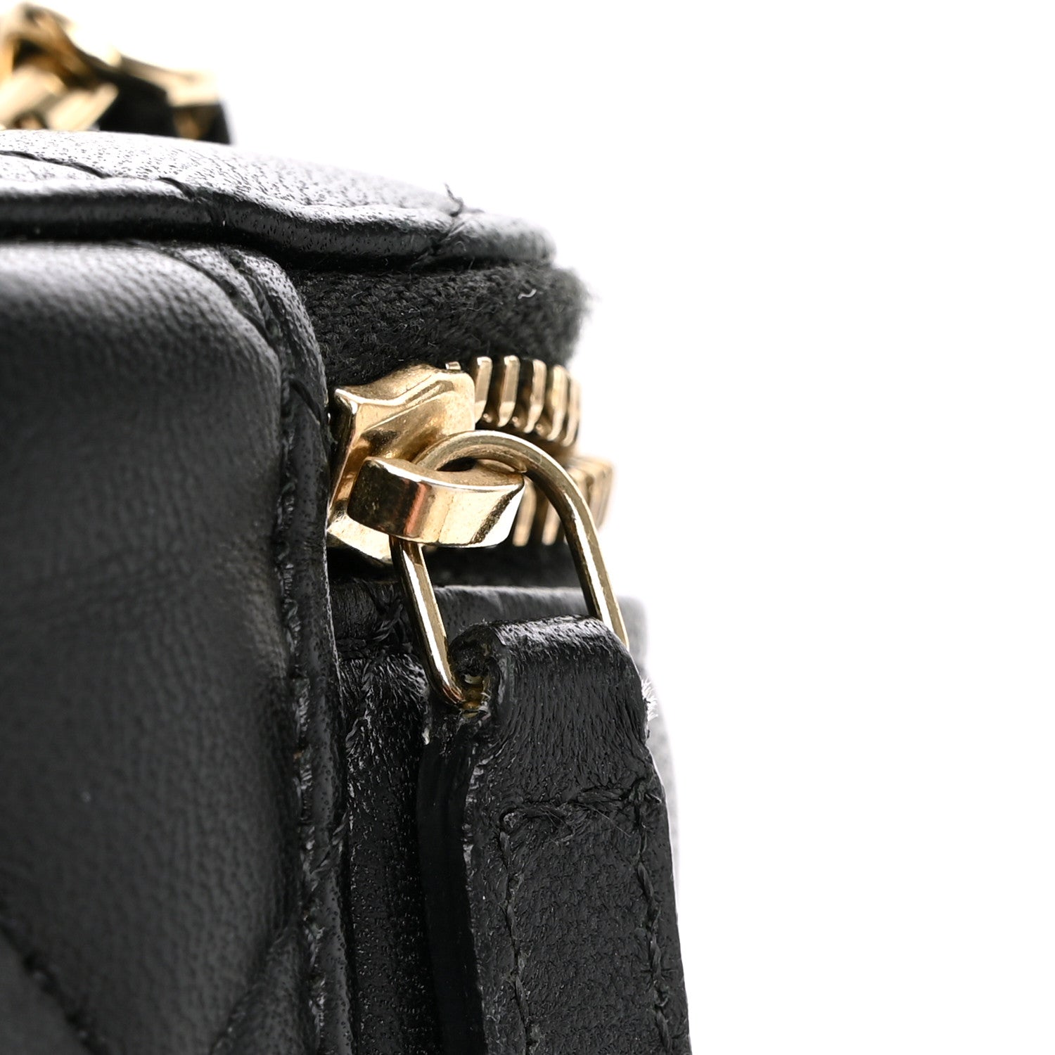 Chanel Lambskin Quilted Top Handle Mini Vanity Case With Chain Black 12 of 12