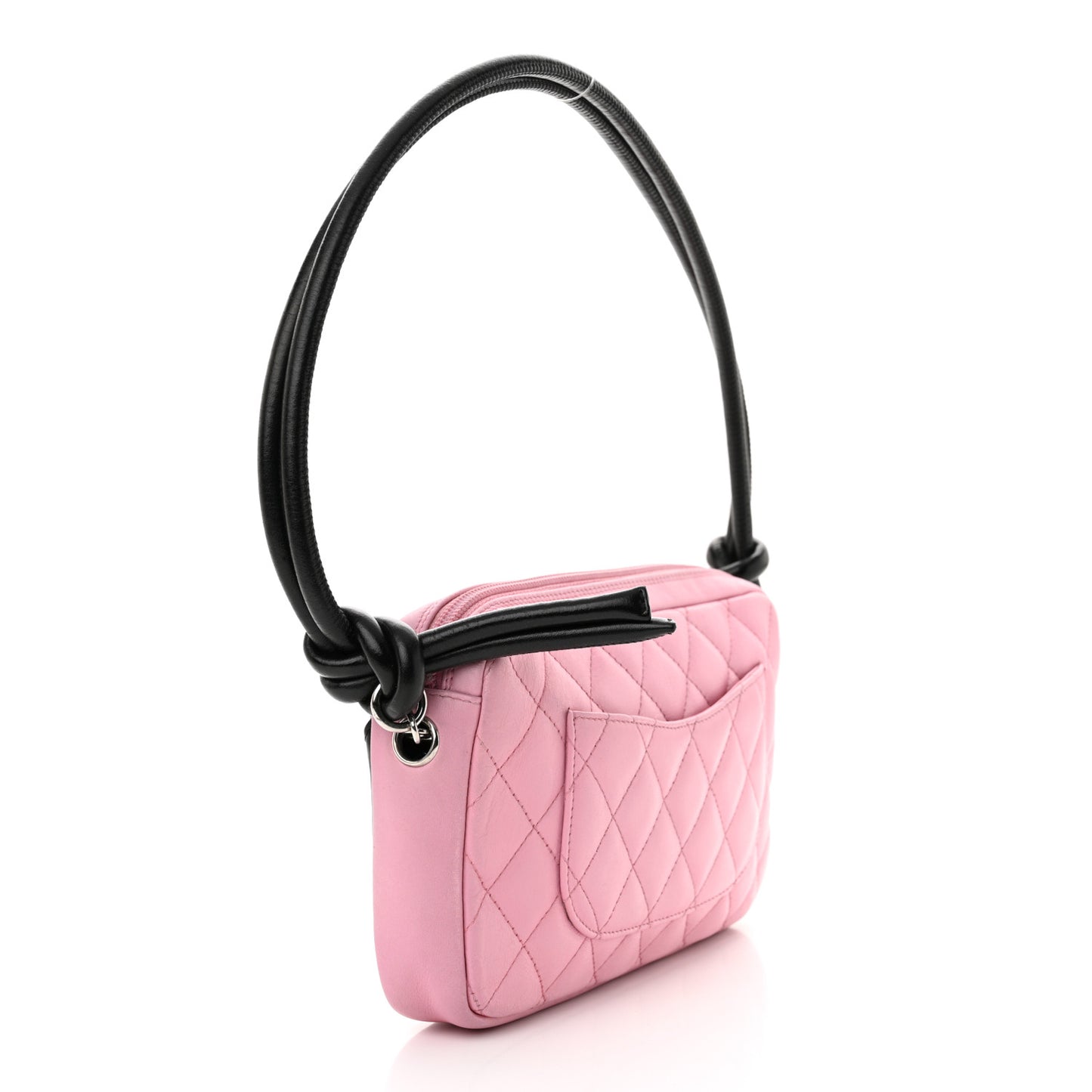 Calfskin Quilted Cambon Pochette Pink Black