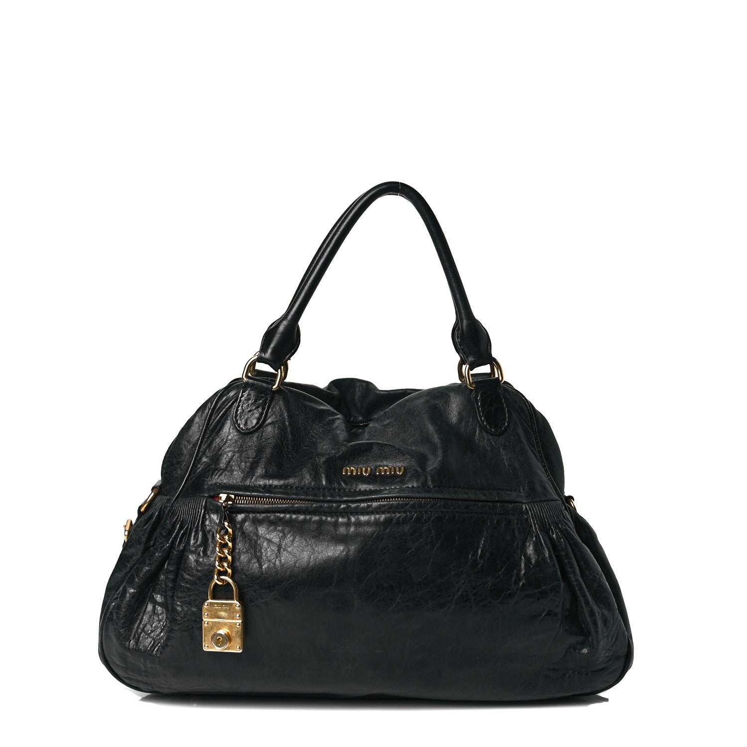 Miu Miu Nappa Lock Pocket Hobo Black 1 of 7