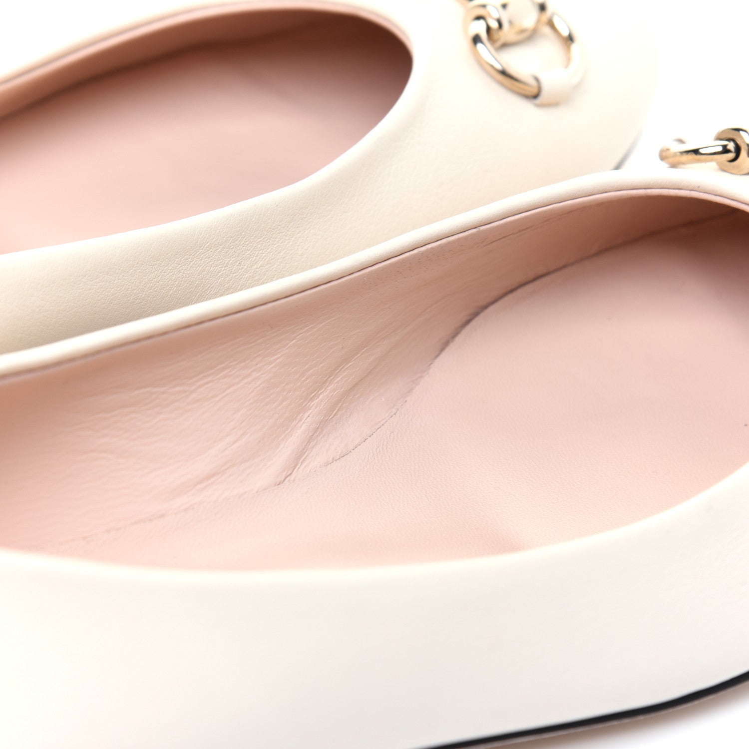 Gucci Calfskin Horsebit Ballerina Flats 38 White 8 of 13