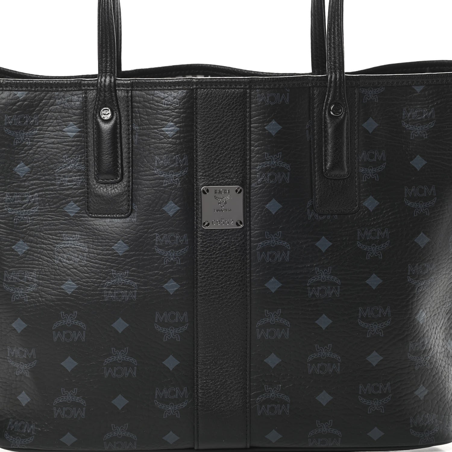 MCM Visetos Medium Liz Reversible Shopper Tote Black 10 of 18