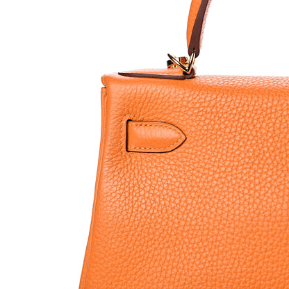 Hermes Taurillon Clemence Kelly Retourne 28 Abricot 29 of 38