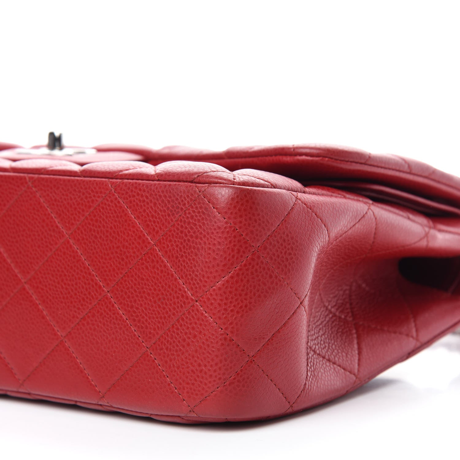 Chanel Caviar Quilted Jumbo Double Flap Red 7 of 11