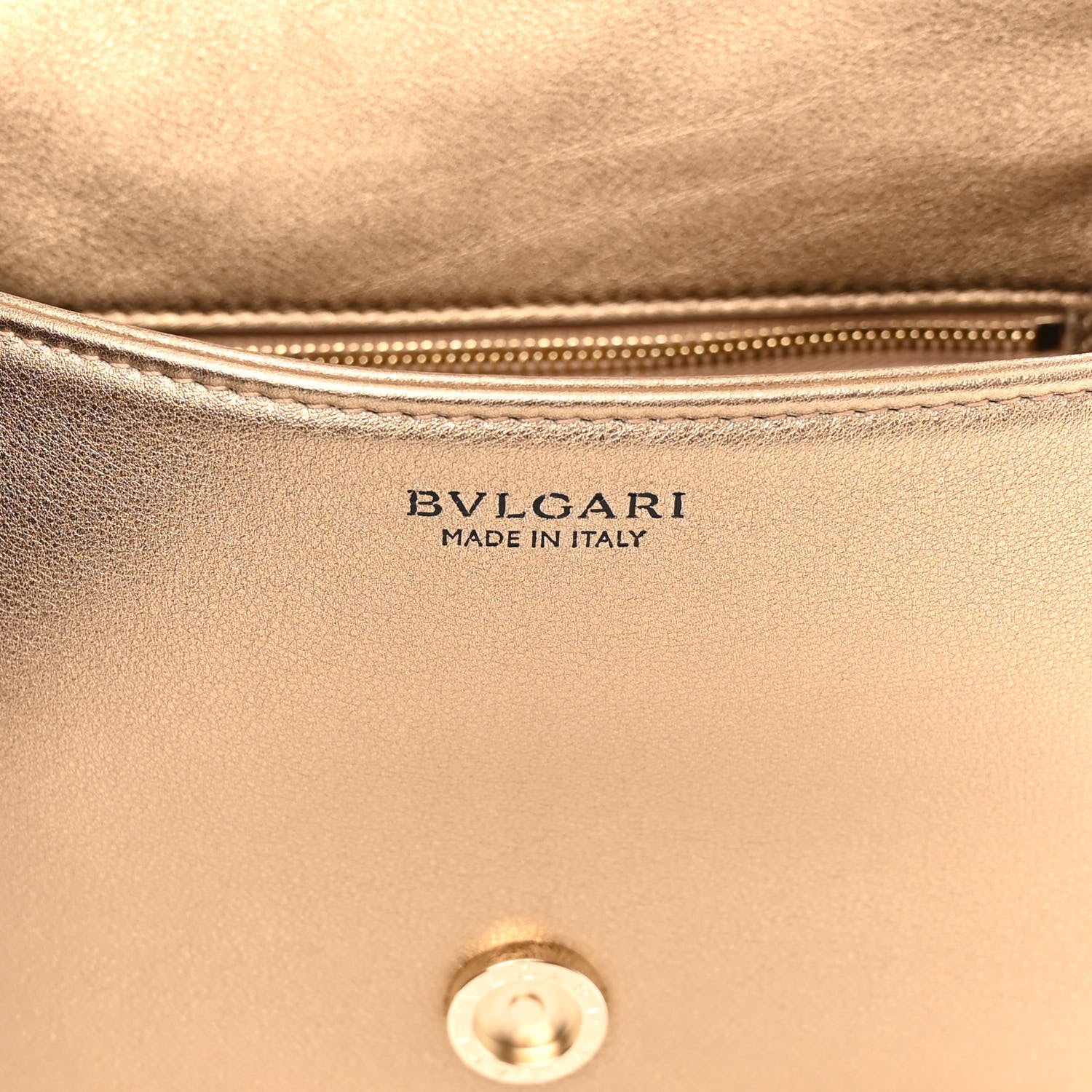Bulgari Metallic Calfskin Matelasse Mini Serpenti Cabochon Crossbody Bag Gold 7 of 11