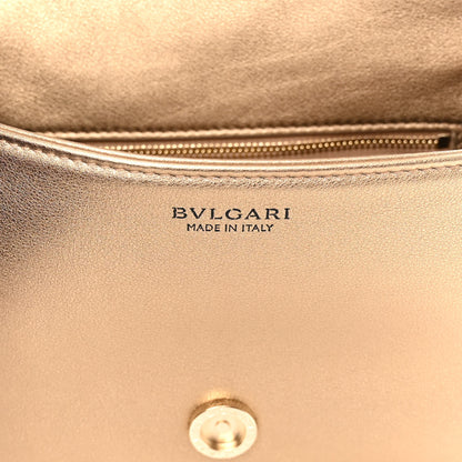 Bulgari Metallic Calfskin Matelasse Mini Serpenti Cabochon Crossbody Bag Gold 7 of 11