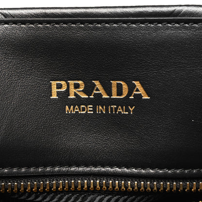 Prada Soft Calfskin Triangolo Symbole Embossed Medium Tote Black 6 of 9
