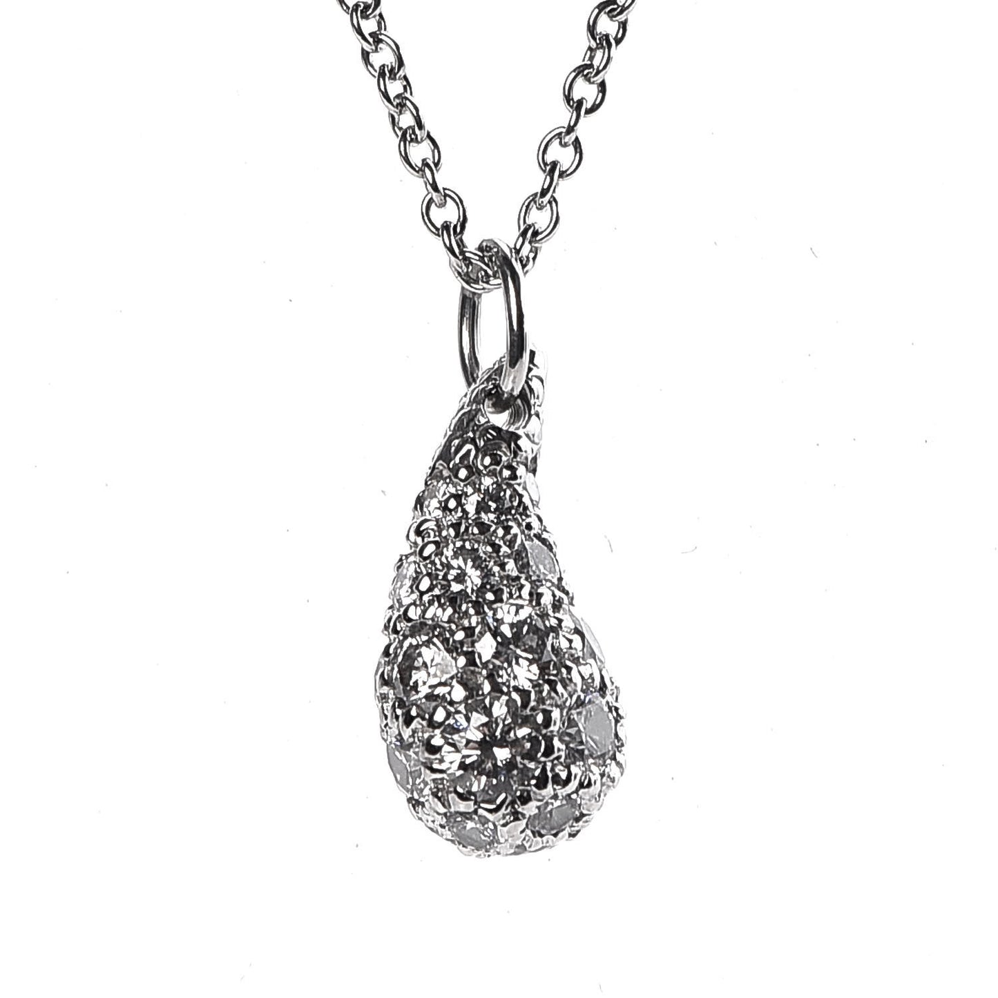 Platinum Diamond 6mm Elsa Peretti Teardrop Pendant Necklace