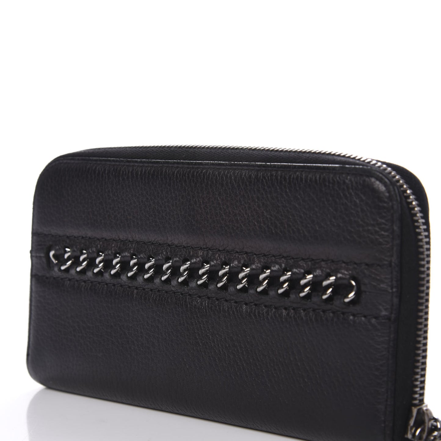 Calfskin Large Timeless Zip Around Wallet Black