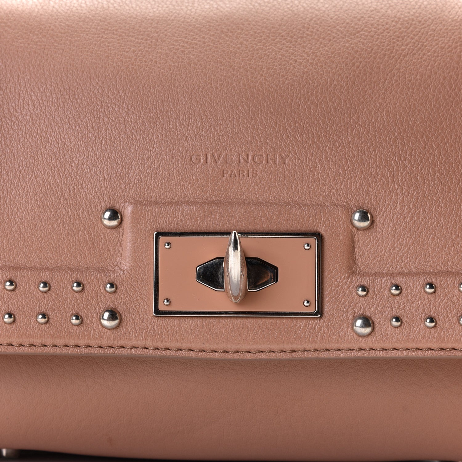 Givenchy Grained Calfskin Studded Mini Shark Lock Satchel Old Pink 8 of 12