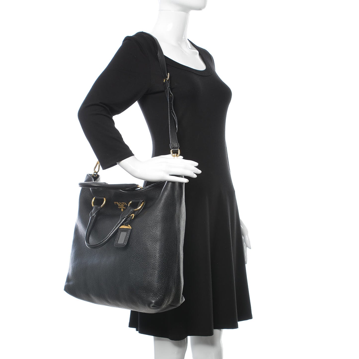 Vitello Daino Tote Black