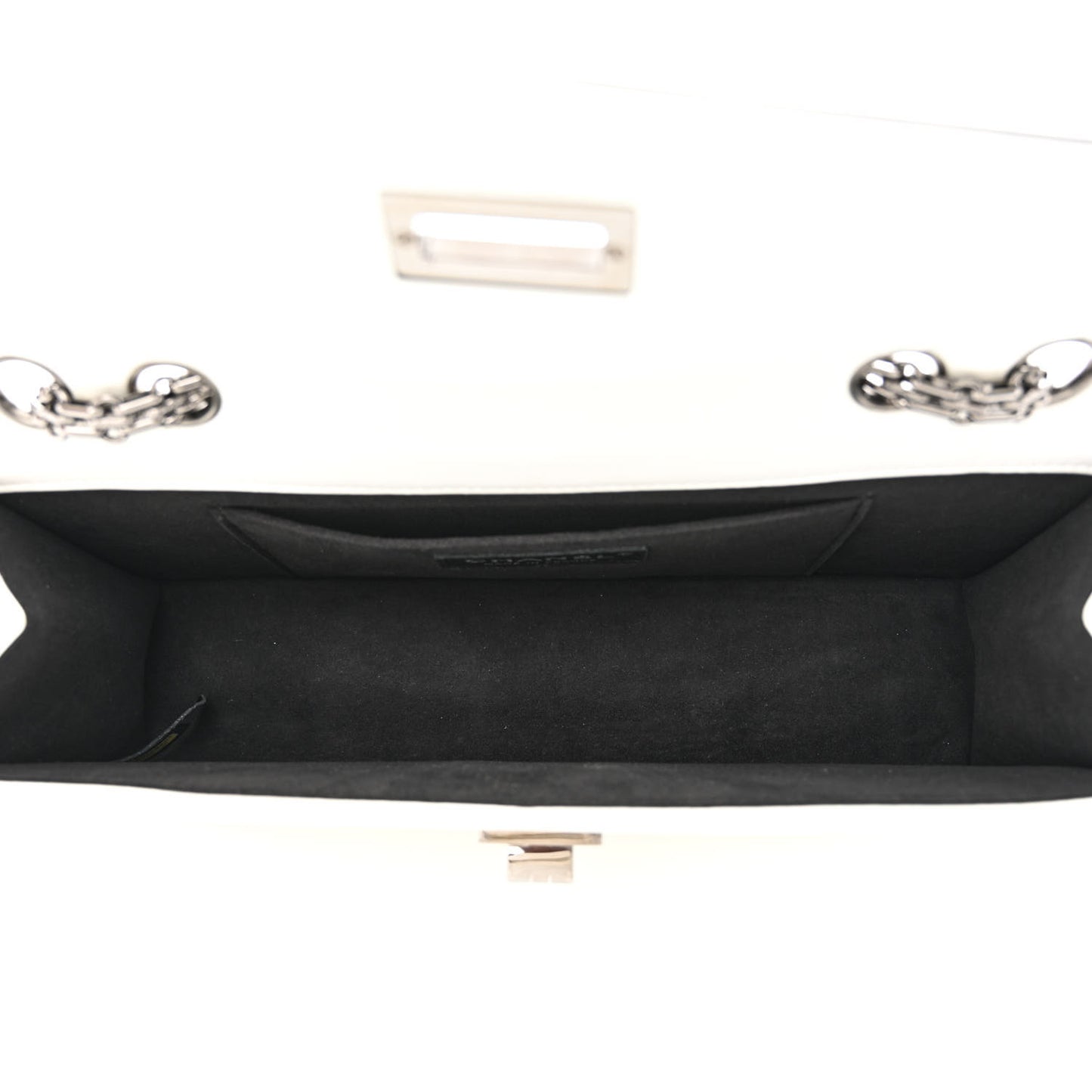 Lambskin Mademoiselle East West Flap White
