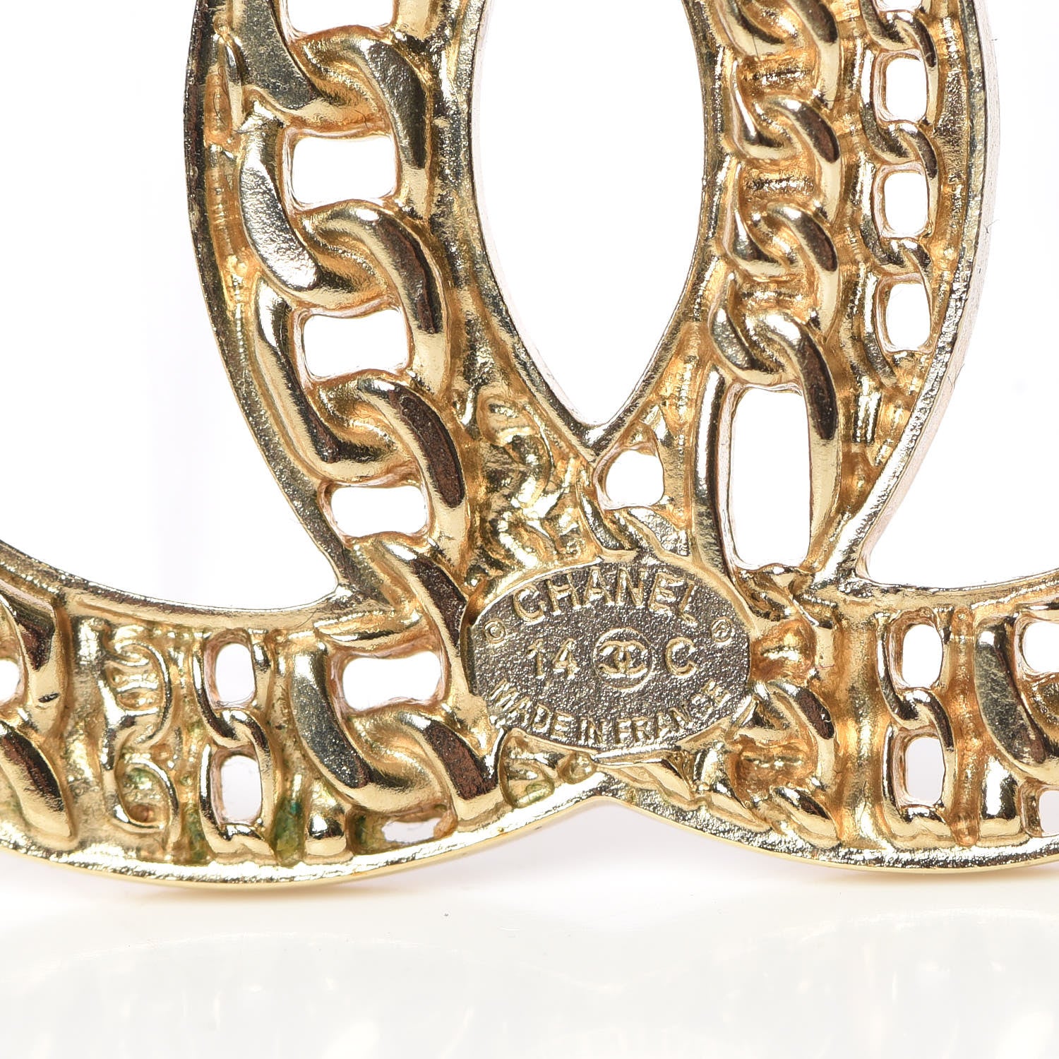 Chanel Chain CC Brooch Pin Light Gold 4 of 5