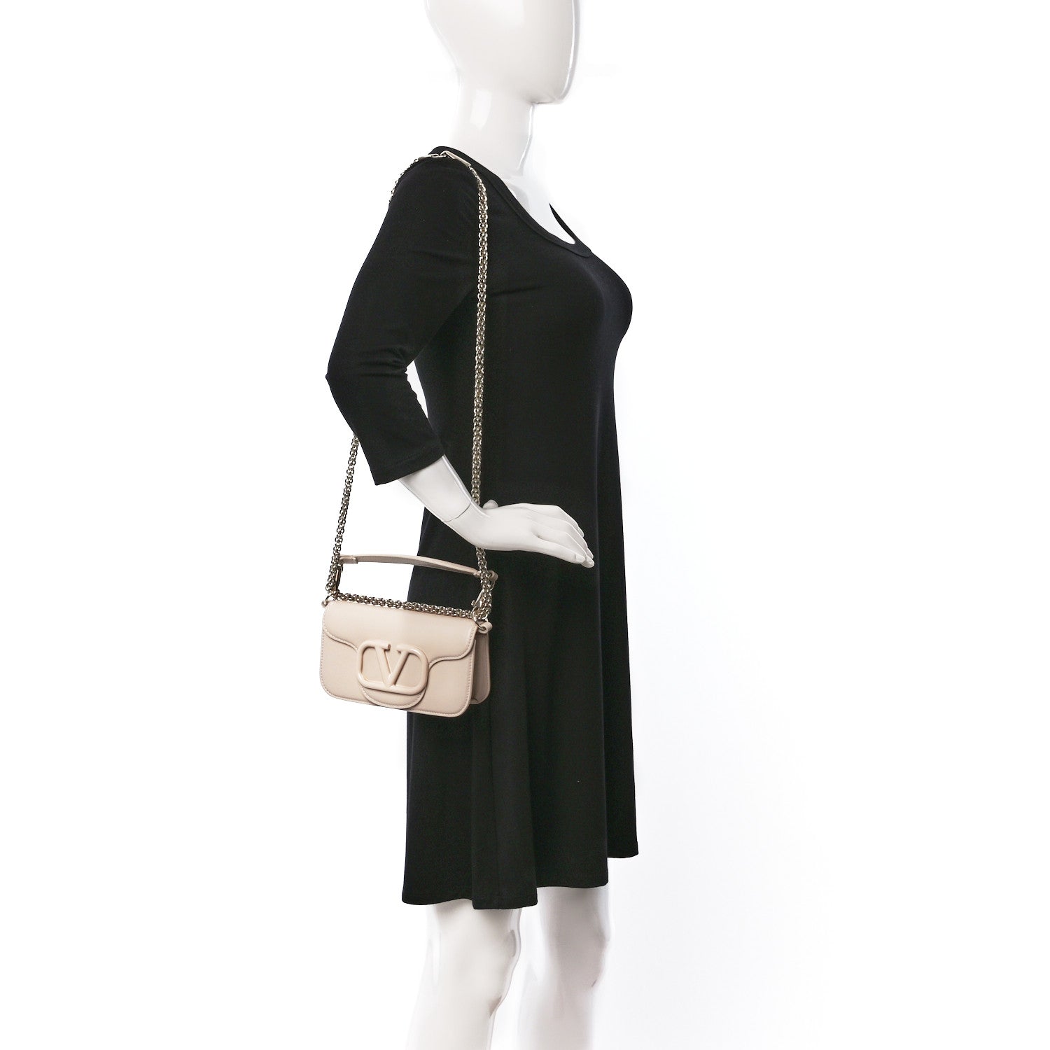 Valentino Garavani Calfskin Enamel Vlogo Small Loco Shoulder Bag Rose Cannelle 2 of 8
