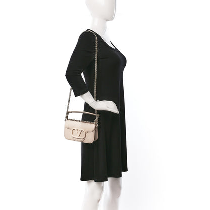 Valentino Garavani Calfskin Enamel Vlogo Small Loco Shoulder Bag Rose Cannelle 2 of 8