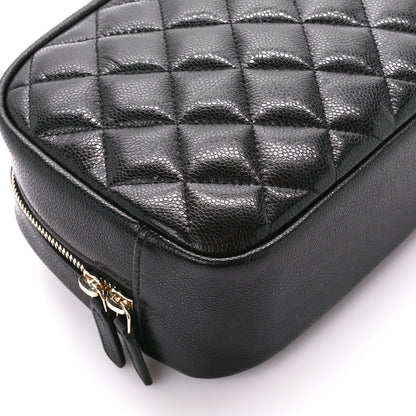 Chanel Caviar Quilted Medium Curvy Pouch Cosmetic Case Black 9 of 11