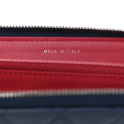 Chanel Aged Calfskin Quilted Small Gabrielle Zip Around Wallet Blue Black 7 of 8