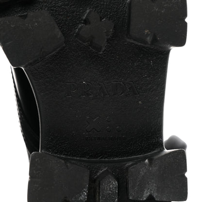 Prada Spazzolato Rois Nylon Metal Triangle Logo Monolith Pouch Pocket 55mm Boots 39 Black 9 of 9
