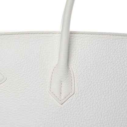 Hermes Taurillon Clemence Birkin 40 White 10 of 39