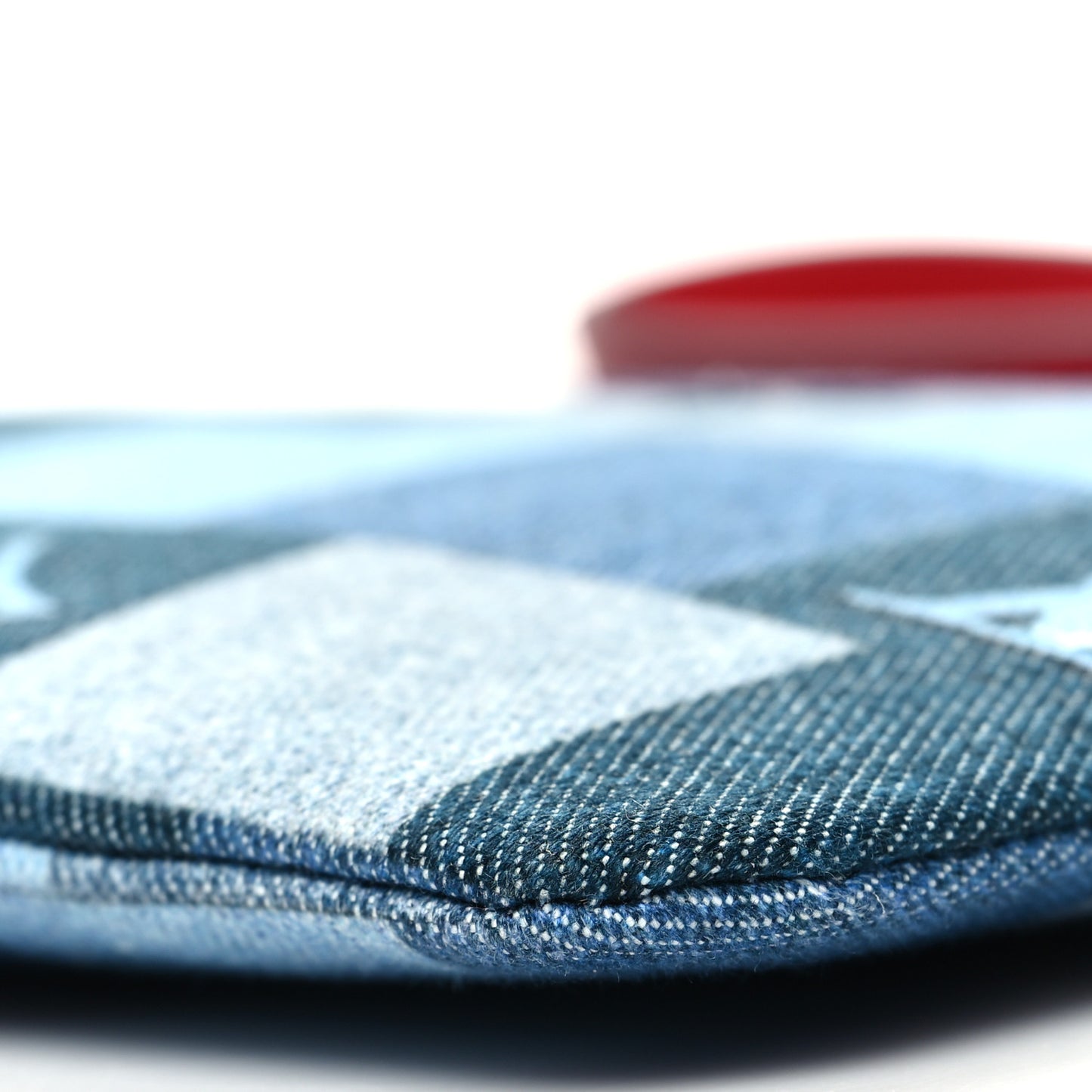 Denim Monogram Patchwork City Pouch Blue Rouge