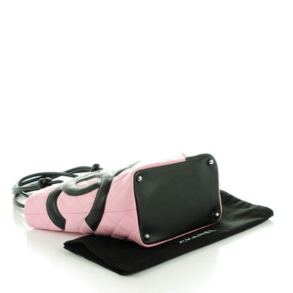 Chanel Calfskin Quilted Medium Cambon Tote Pink Black 4 of 7