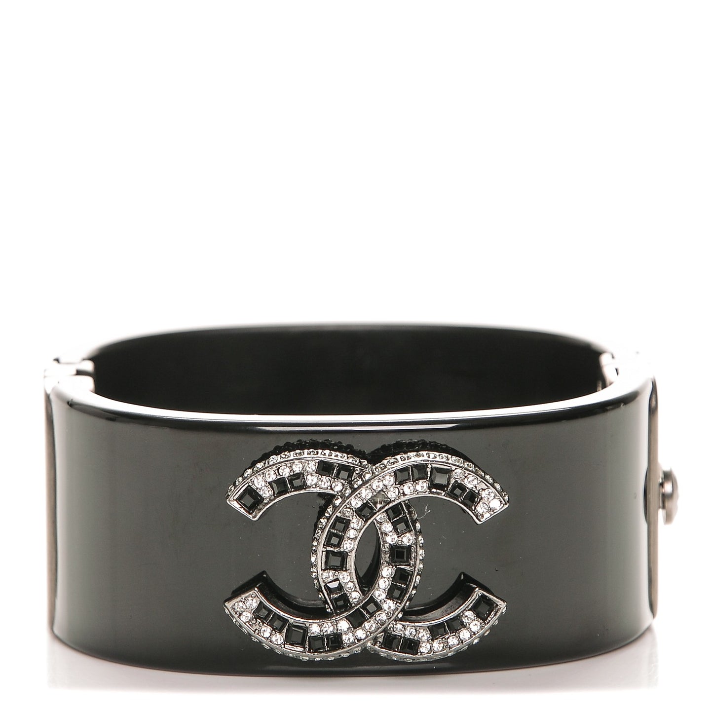 Resin Baguette Crystal CC Cuff Black