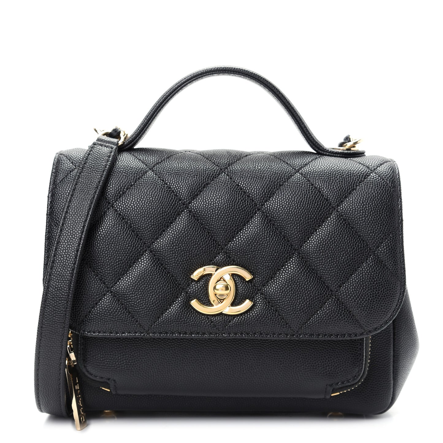 Caviar Quilted Small Business Affinity Flap Black