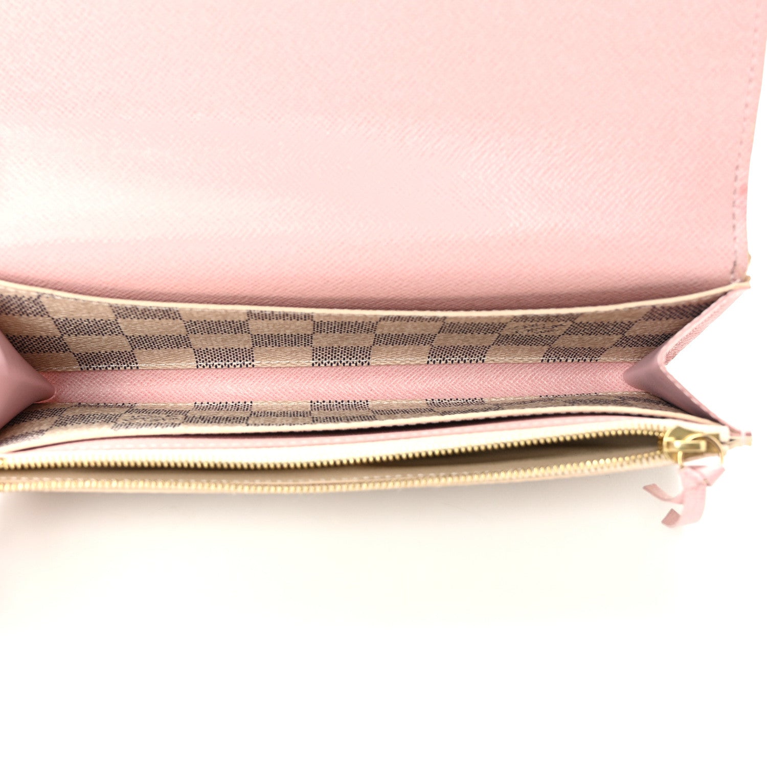 Louis Vuitton Damier Azur Emilie Wallet Rose Ballerine 5 of 9